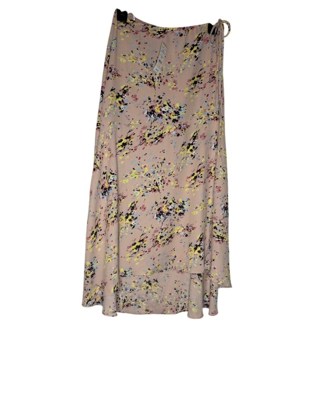 White House Black Market Size 2 Floral Pink Multicolor A-Line Midi Skirt